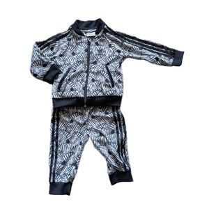 addidas velour zebras print sweat track suit 9 months